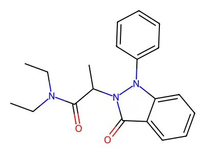 N,N-diethyl-2-(3-oxo-1-phenylindazol-2-yl)propanamide structure