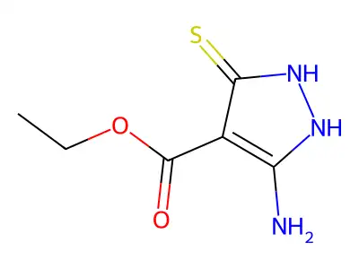 Ethyl 5-amino-3-thioxo-2,3-dihydro-1H-pyrazole-4-carboxylate structure