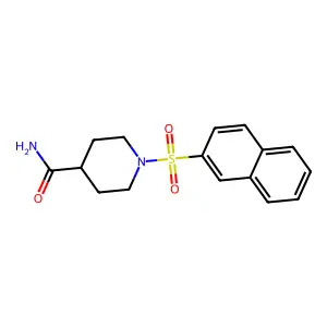 1-Naphthalen-2-ylsulfonylpiperidine-4-carboxamide structure