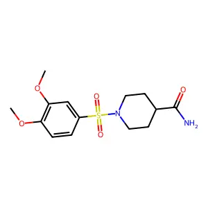 1-(3,4-Dimethoxyphenyl)sulfonylpiperidine-4-carboxamide structure