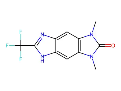 1,3-dimethyl-6-(trifluoromethyl)-5H-imidazo[4,5-f]benzimidazol-2-one structure