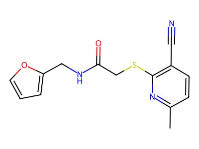 2-(3-cyano-6-methylpyridin-2-yl)sulfanyl-N-(furan-2-ylmethyl)acetamide structure