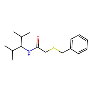 2-(benzylsulfanyl)-N-(2,4-dimethylpentan-3-yl)acetamide structure