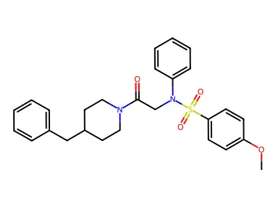 N-[2-(4-benzylpiperidin-1-yl)-2-oxoethyl]-4-methoxy-N-phenylbenzenesulfonamide structure
