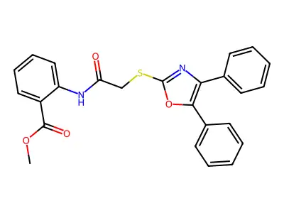 Methyl 2-[[2-[(4,5-diphenyl-1,3-oxazol-2-yl)sulfanyl]acetyl]amino]benzoate structure