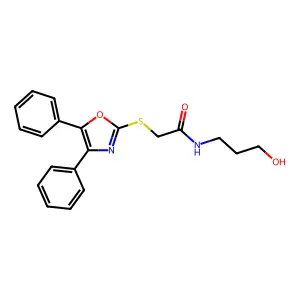 2-[(4,5-diphenyl-1,3-oxazol-2-yl)sulfanyl]-N-(3-hydroxypropyl)acetamide structure