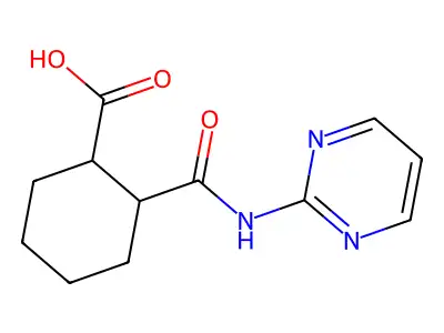 2-(pyrimidin-2-ylcarbamoyl)cyclohexane-1-carboxylic Acid structure