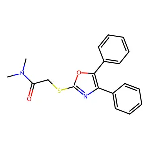 2-[(4,5-diphenyl-1,3-oxazol-2-yl)sulfanyl]-N,N-dimethylacetamide structure