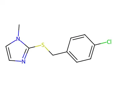 2-{[(4-chlorophenyl)methyl]sulfanyl}-1-methyl-1H-imidazole structure
