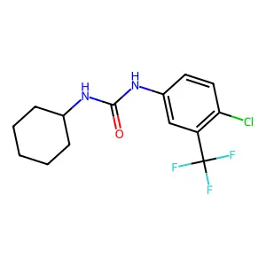 N-[4-chloro-3-(trifluoromethyl)phenyl]-N'-cyclohexylurea structure