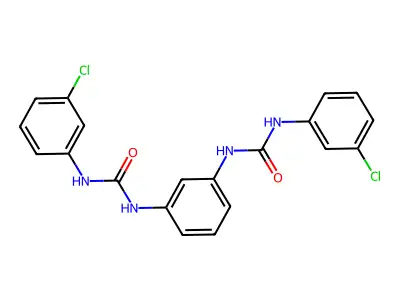 1,1'-(1,3-Phenylene)bis(3-(3-chlorophenyl)urea) structure