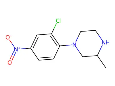 1-(2-Chloro-4-nitrophenyl)-3-methylpiperazine hydrochloride structure