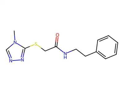 2-[(4-methyl-4H-1,2,4-triazol-3-yl)sulfanyl]-N-(2-phenylethyl)acetamide structure
