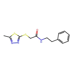 2-((5-methyl-1,3,4-thiadiazol-2-yl)thio)-N-phenethylacetamide structure