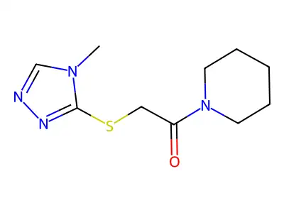 2-((4-methyl-4H-1,2,4-triazol-3-yl)thio)-1-(piperidin-1-yl)ethanone structure