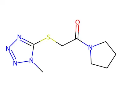 1-methyl-1H-tetraazol-5-yl 2-oxo-2-(1-pyrrolidinyl)ethyl sulfide structure