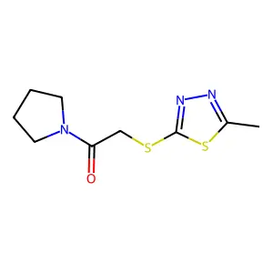 2-[(5-Methyl-1,3,4-thiadiazol-2-yl)sulfanyl]-1-(pyrrolidin-1-yl)ethan-1-one structure