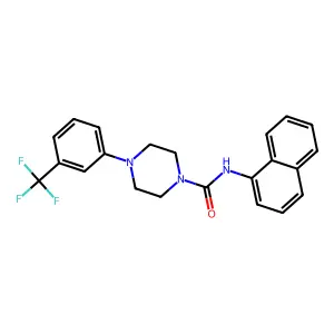 N-naphthalen-1-yl-4-[3-(trifluoromethyl)phenyl]piperazine-1-carboxamide structure