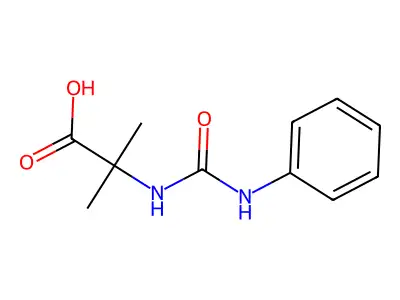 2-Methyl-2-[(phenylcarbamoyl)amino]propanoic acid structure