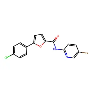 N-(5-bromopyridin-2-yl)-5-(4-chlorophenyl)furan-2-carboxamide structure