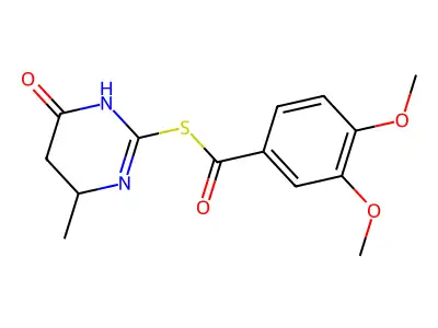 2-[(3,4-Dimethoxyphenyl)carbonylthio]-6-methyl-1,5,6-trihydropyrimidin-4-one structure