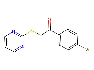 1-(4-Bromophenyl)-2-(pyrimidin-2-ylthio)ethanone structure