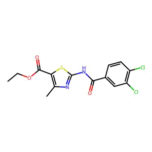 Ethyl 2-[(3,4-dichlorobenzoyl)amino]-4-methyl-1,3-thiazole-5-carboxylate structure