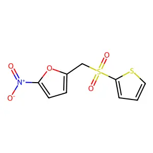 2-Nitro-5-[(thiophene-2-sulfonyl)methyl]furan structure