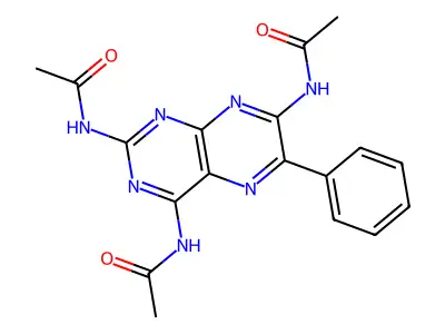 N,N',N''-(6-Phenyl-2,4,7-pteridinetriyl)tris-acetamide structure