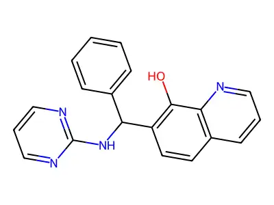 7-[Phenyl(2-pyrimidinylamino)methyl]-8-quinolinol structure