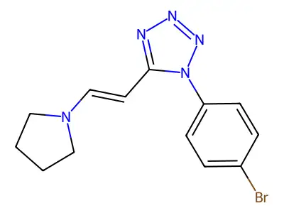1-(4-bromophenyl)-5-[2-(1-pyrrolidinyl)vinyl]-1H-tetraazole structure