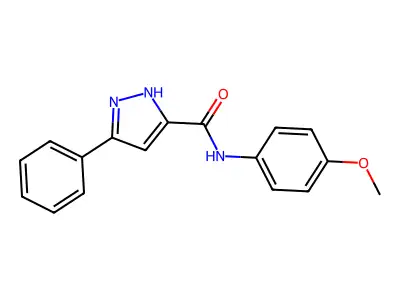 N-(4-Methoxyphenyl)-5-phenyl-1H-pyrazole-3-carboxamide structure