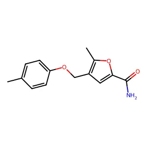 5-Methyl-4-[(4-methylphenoxy)methyl]furan-2-carboxamide structure