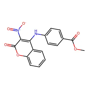 Methyl 4-[(3-nitro-2-oxochromen-4-yl)amino]benzoate structure