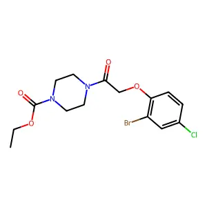 Ethyl 4-[2-(2-bromo-4-chlorophenoxy)acetyl]piperazine-1-carboxylate structure