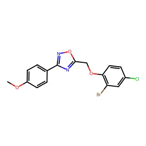 5-[(2-Bromo-4-chlorophenoxy)methyl]-3-(4-methoxyphenyl)-1,2,4-oxadiazole structure