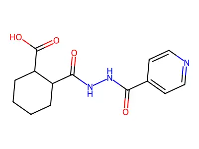 2-[(Pyridine-4-carbonylamino)carbamoyl]cyclohexane-1-carboxylic acid structure