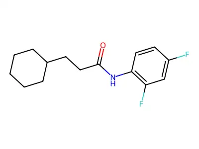 3-cyclohexyl-N-(2,4-difluorophenyl)propanamide structure