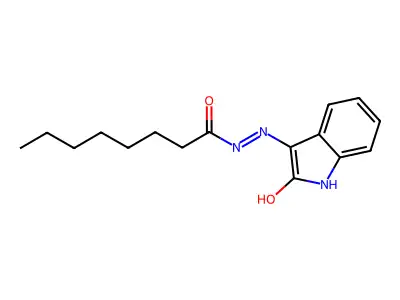 N'-[(3E)-2-oxo-1,2-dihydro-3H-indol-3-ylidene]octanehydrazide structure