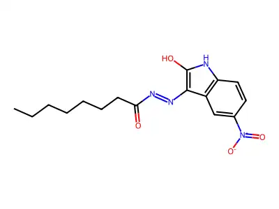 N'-(5-Nitro-2-oxo-1,2-dihydro-3H-indol-3-ylidene)octanohydrazide structure