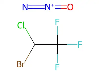Halothane nitrous oxide structure