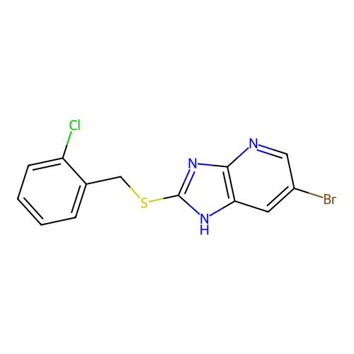 6-bromo-2-[(2-chlorobenzyl)sulfanyl]-3H-imidazo[4,5-b]pyridine structure