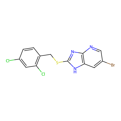 6-bromo-2-[(2,4-dichlorobenzyl)sulfanyl]-1H-imidazo[4,5-b]pyridine structure