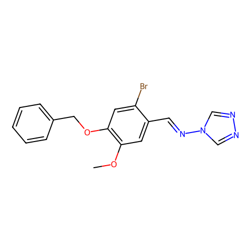 N-{(E)-[4-(benzyloxy)-2-bromo-5-methoxyphenyl]methylidene}-4H-1,2,4-triazol-4-amine structure