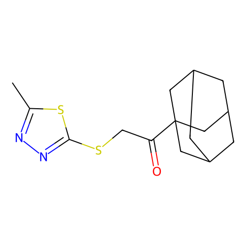 1-Adamantan-1-yl-2-(5-methyl-[1,3,4]thiadiazol-2-ylsulfanyl)-ethanone structure