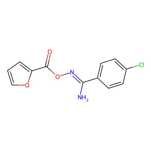 4-chloro-N'-[(furan-2-ylcarbonyl)oxy]benzenecarboximidamide structure