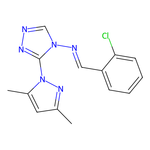 (2-Chloro-benzylidene)-[3-(3,5-dimethyl-pyrazol-1-yl)-[1,2,4]triazol-4-yl]-amine structure