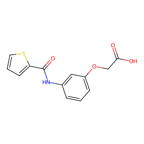 {3-[(Thiophen-2-ylcarbonyl)amino]phenoxy}acetic acid structure