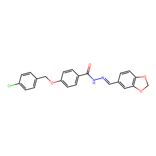 N'-(1,3-Benzodioxol-5-ylmethylene)-4-((4-chlorobenzyl)oxy)benzohydrazide structure