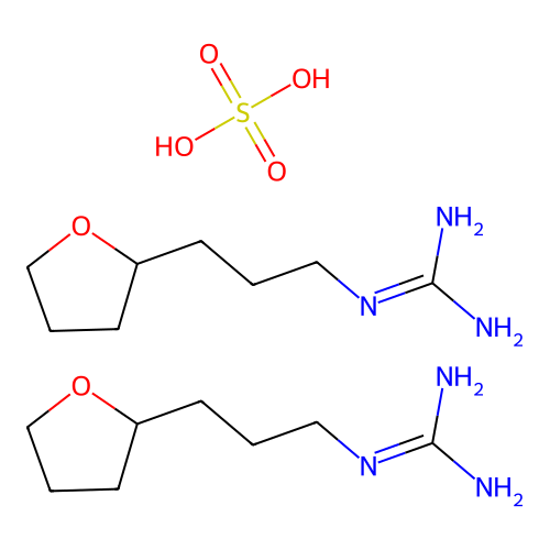 Guanidine, [3-(tetrahydro-2-furanyl)propyl]-, sulfate (2:1) structure